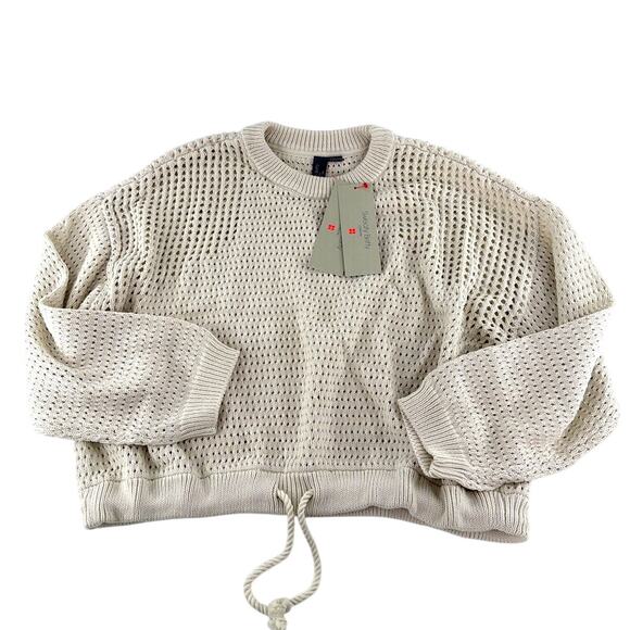 Sweaty Betty Women's Lily White Tides High Open Weave Jumper Size 12 - Picture 7 of 8